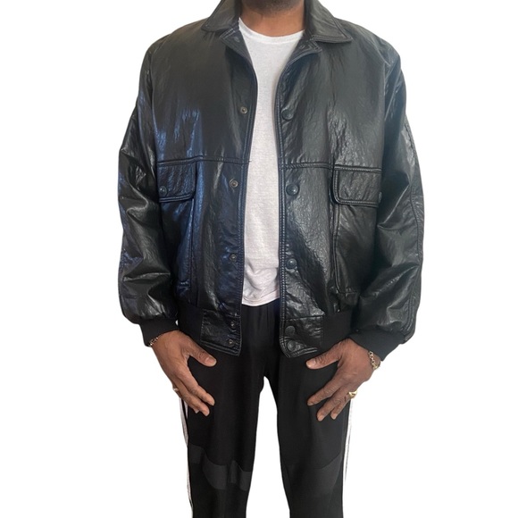 GV Hand Made in Italy Leather Bomber Coat - Picture 1 of 17